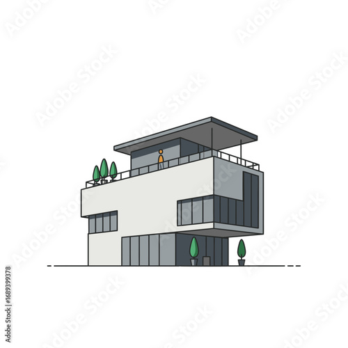Modern House Architectural Illustration