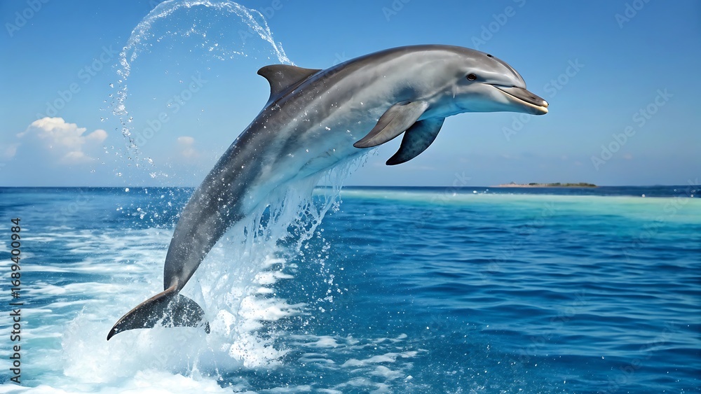 Fototapeta premium dolphin jumping out of water