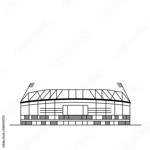 Stadium Exterior Line Drawing Architecture Design