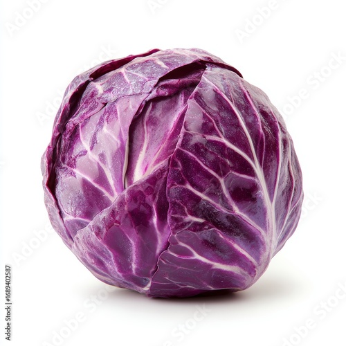 A vibrant image of a fresh red cabbage, showcasing its intricate layers and rich color