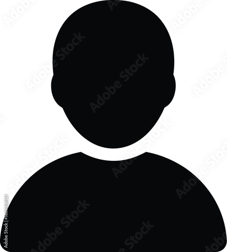 Silhouette of a persons head and shoulders, a simple and minimalist design for use in various applications and presentations