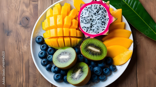 fresh fruit salad on a plate