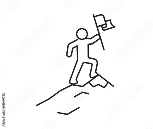 Climb highest mountain and grabbing a flag icon