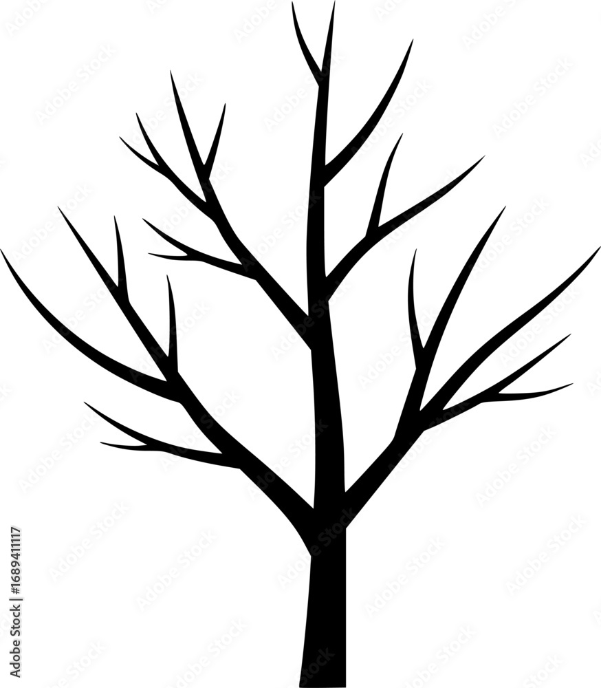 Obraz premium Dry Tree Branch Vector Shape Design 