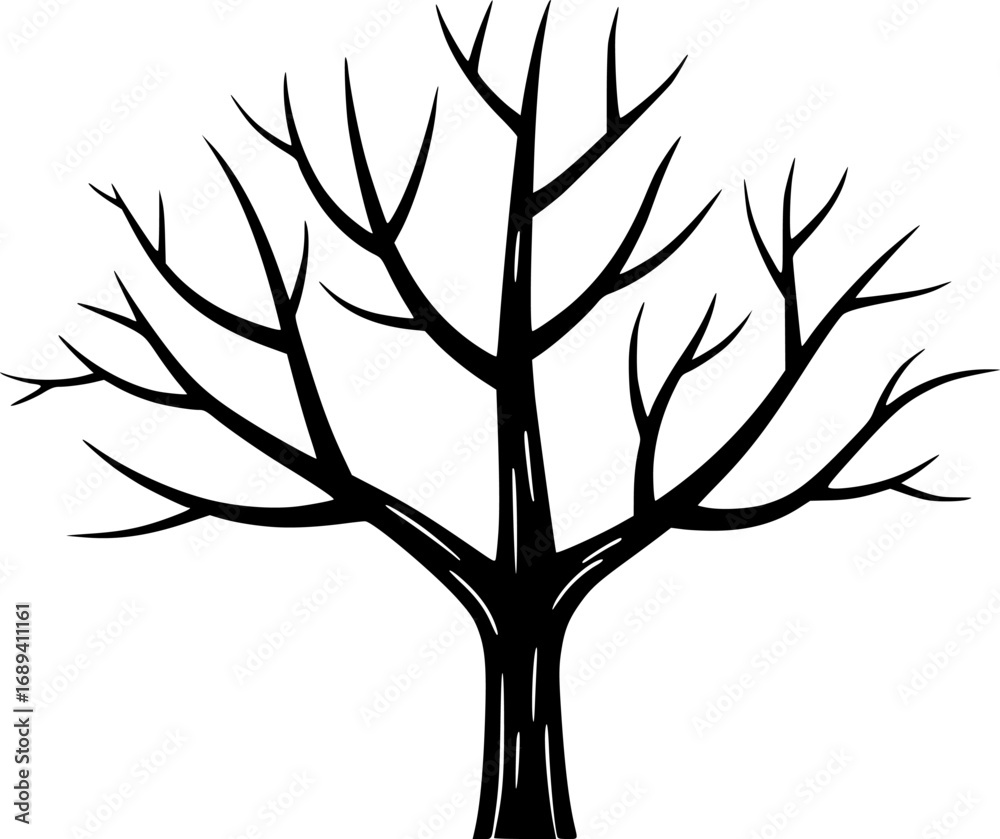 Obraz premium Dry Tree Branch Vector Shape Design 