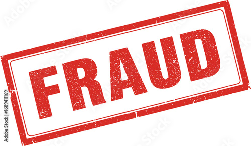 Red grunge stamp with the word fraud on white background
