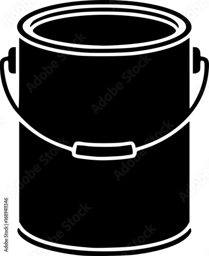 paint can silhouette, black and white silhouette, vector and illustration
