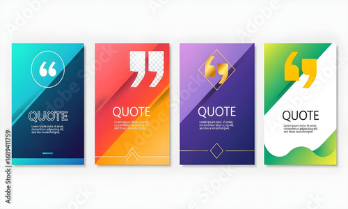 Quote Template Set with Colorful Modern Designs | Blank Text Templates for Social Media, Advertising, and Print
