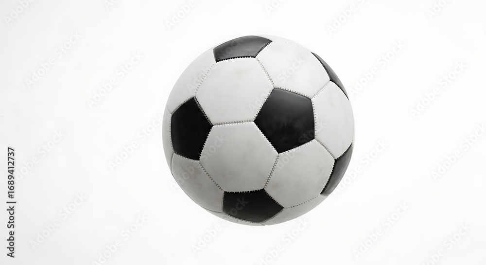Obraz premium Soccer ball isolated on white background, a classic black and white design