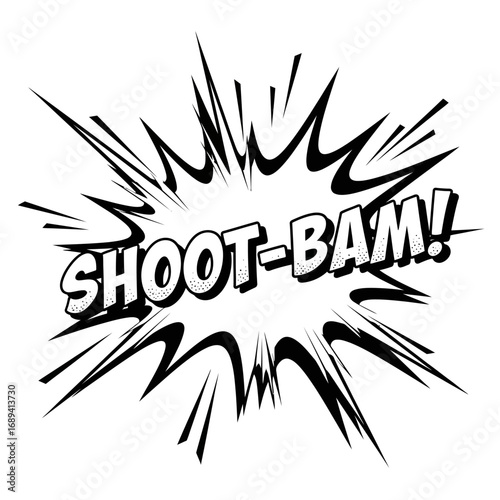 Comic Book "Shoot-Bam!" Sound Effect Graphic