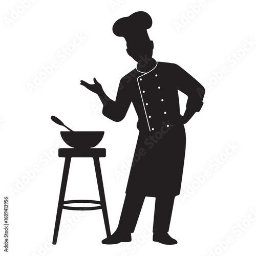chef silhouette vector