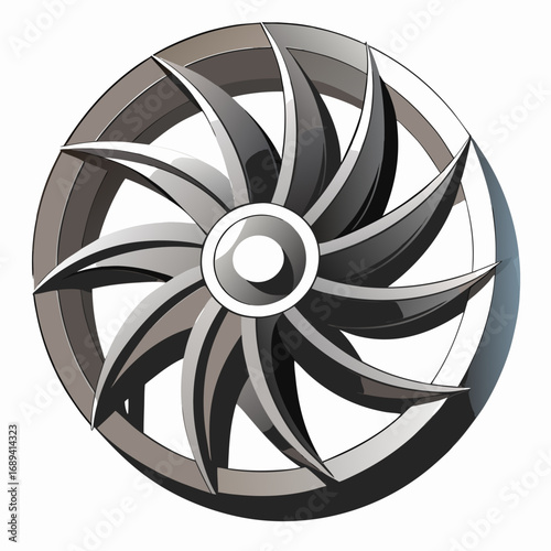 computer cooling fan vector illustration