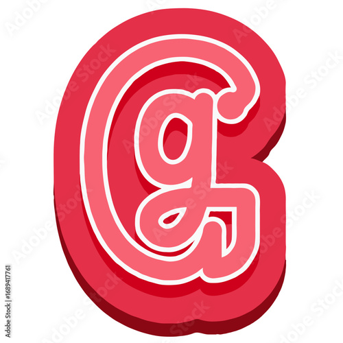 Capital and small both letter of alphabet G icon sign vector in shades of red colour 3d highlighted, single unique font