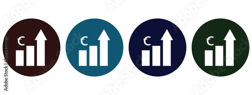 Cost Reduction and Savings Icons Set – Dollar Decrease, Real Estate Housing Price Increase and Financial Management Vector Design