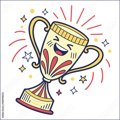 trophy cup design, isolated on background, for success, cut out transparent