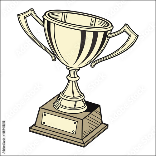 trophy cup design, isolated on background, for success, cut out transparent