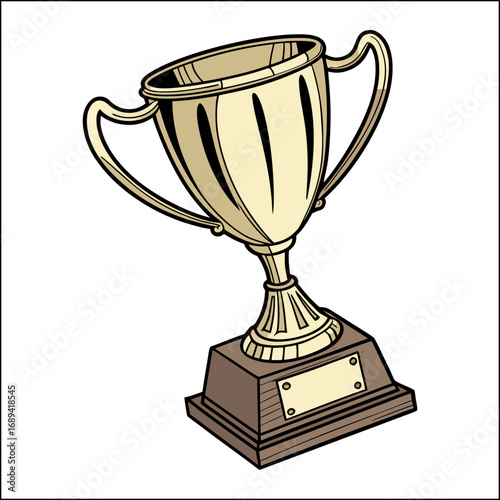 trophy cup design, isolated on background, for success, cut out transparent