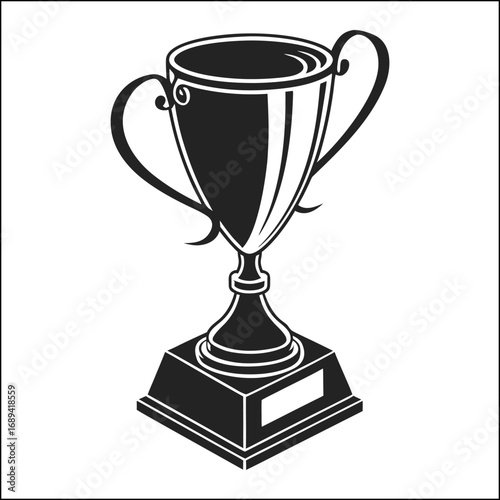 trophy cup design, isolated on background, for success, cut out transparent