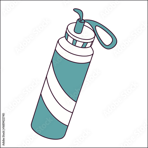 Blue plastic bottle design with label for water or cleaning solution vector