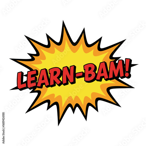 Comic Book "Learn-Bam!" Explosion Graphic Design