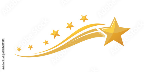 Two Shooting Stars Design with Colorful Trails on a Dark Background