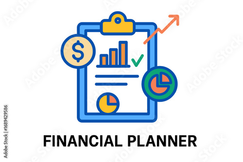Financial planner with charts and graphs for investment tracking financial planner layout