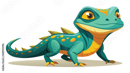 Vibrant Cartoon Lizard Illustration Colorful Reptile Character Design