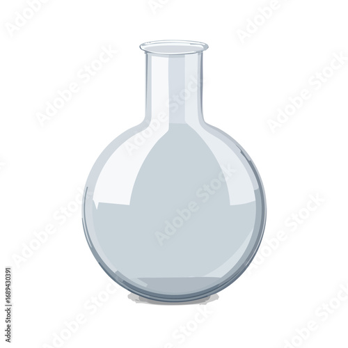 Round bottom flask for chemistry lab experiments on a black background.