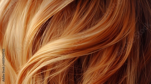 Closeup Reddish Blonde Hair Texture Background