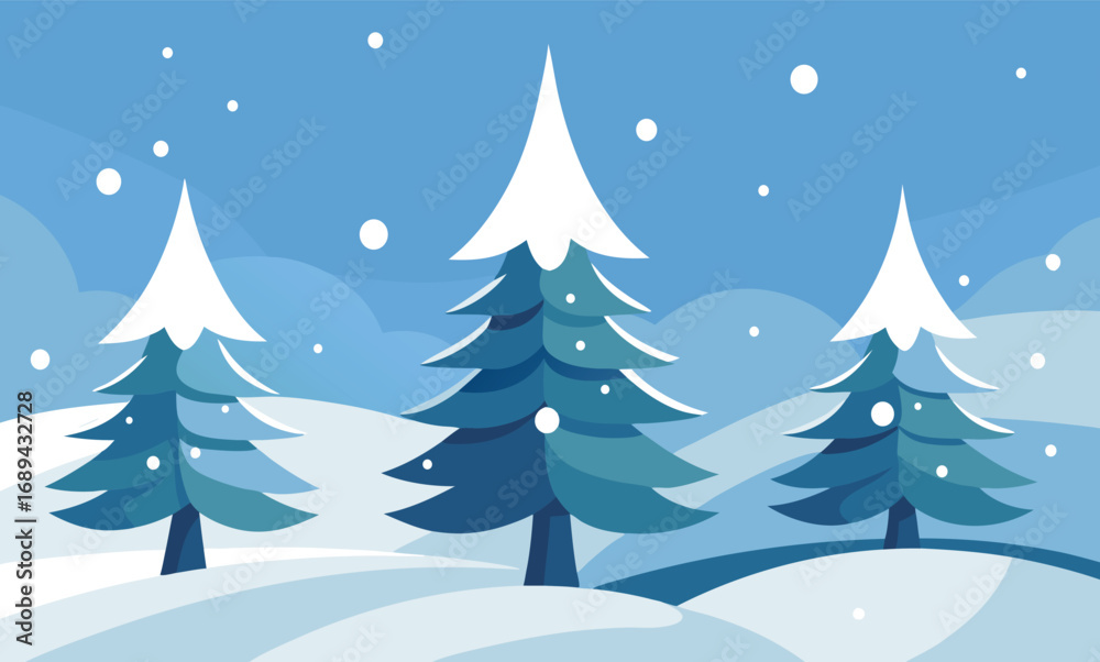 Fototapeta premium Whimsical Winter Scene with Three Snow Dogs