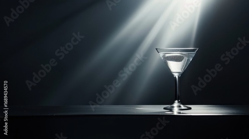 Martini cocktail glass dramatic lighting