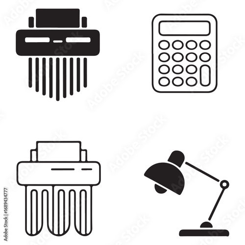 Office equipment icon collection