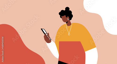 Modern young person engaged with smartphone, representing communication, technology, and digital lifestyle. Ideal for social media, app use, or online interaction concepts.