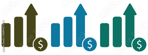 “Fuel and Euro Price Increase Icons Set – Vector Outline Symbols for Rising Costs and Financial Growth Illustration”