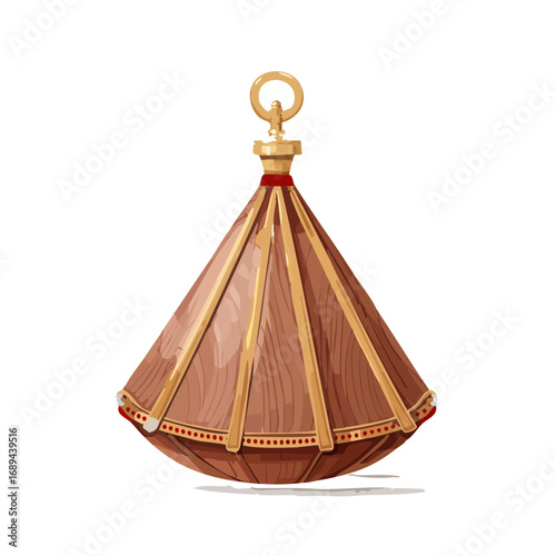 Wooden object vintage design with gold accents ornament artistic flair illustration