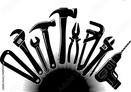 Hand and Power Tools Silhouettes Vector Graphic Bundle – Essential Workshop and Repair Icons