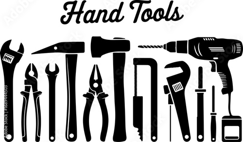 Hand and Power Tools Silhouettes Vector Graphic Bundle – Essential Workshop and Repair Icons