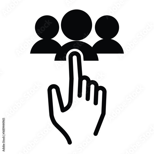 selcting employer solid icon vector design good for web or mobile app