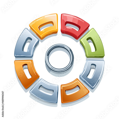Colorful circle diagram illustration infographic process steps layout presentation wheel options report symbol