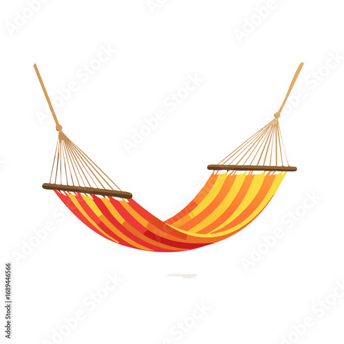 Striped hammock illustration for relaxation getaway vacation and summer leisure time