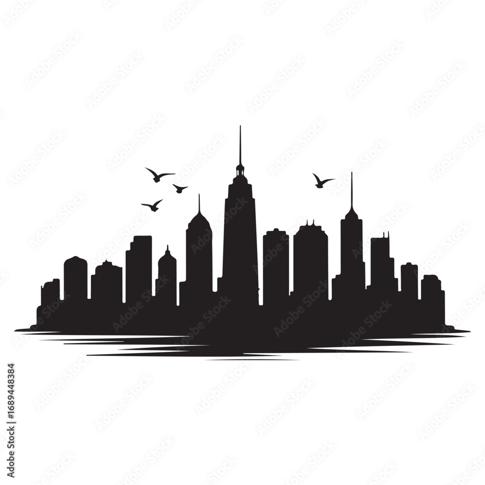 Fototapeta premium modern city skyline silhouette vector