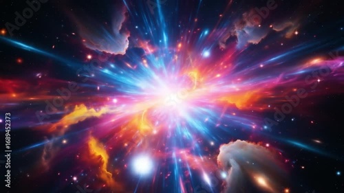 Cosmic Explosion Nebula, Starburst, Galaxy, Energy, Light, Space, Colors, Brilliance, Power, Univers