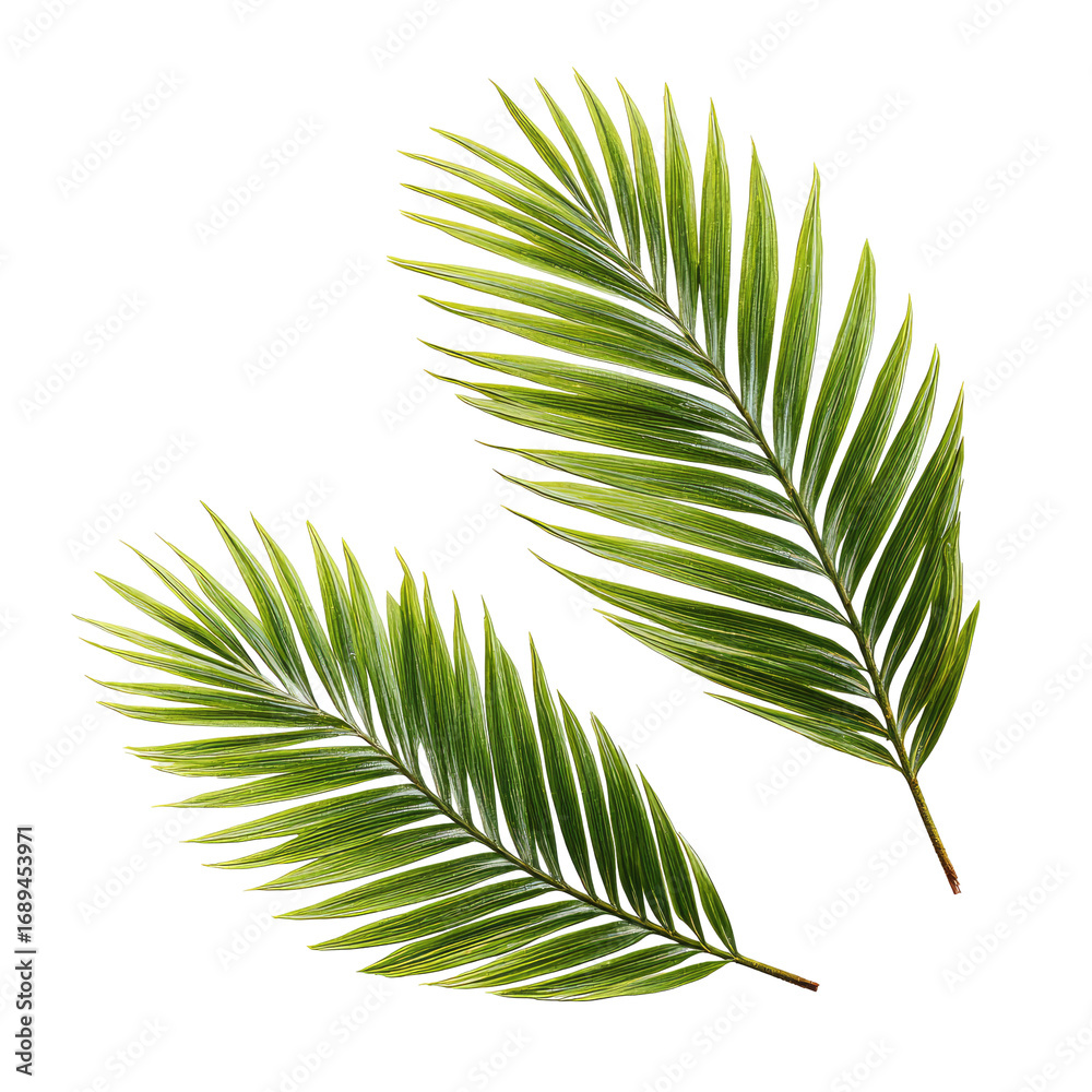 Obraz premium Two tropical palm leaves