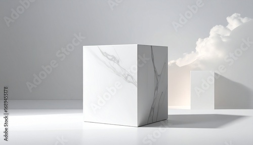 Create a minimalist scene that blends geometric elegance with natural textures and soft light in a serene desert-inspired setting.
