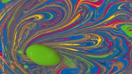 Vibrant Swirling Abstract Liquid Rainbow Colors Art Design
