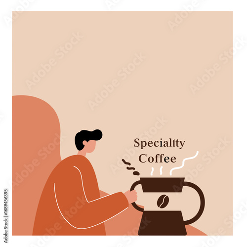Man brewing fresh specialty coffee at home, symbolizing a morning routine, quality beverage, and a moment of relaxation. Ideal for lifestyle and food concepts.