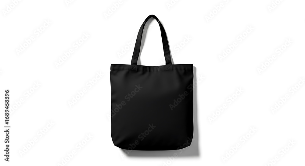 Naklejka premium Black canvas tote bag isolated on white background