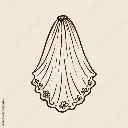 Hand Drawn Bride's veil Wedding Illustration Collection