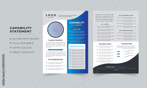 capability statement Template Design for your company or capability statement with Colorful layout