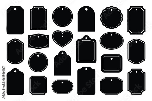 craft tag silhouette bundle paper label vector templates blank hanging shapes for gift tags price tags packaging